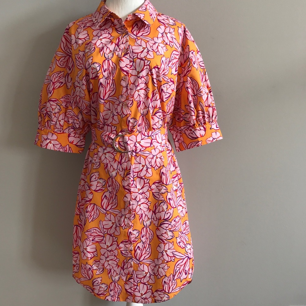 NWOT Eloquii belted button front shirt dress 18